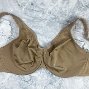 Elegant Tan Lace Trim Minimizer Bra - 34DDD